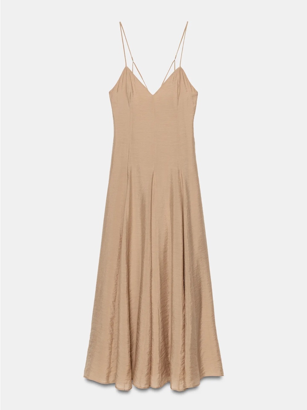 Zara Beige Slip Midi Dress